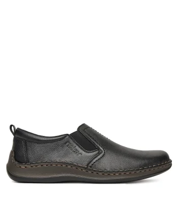 Pantofi barbati,  semi-inalti, piele naturala, negru,