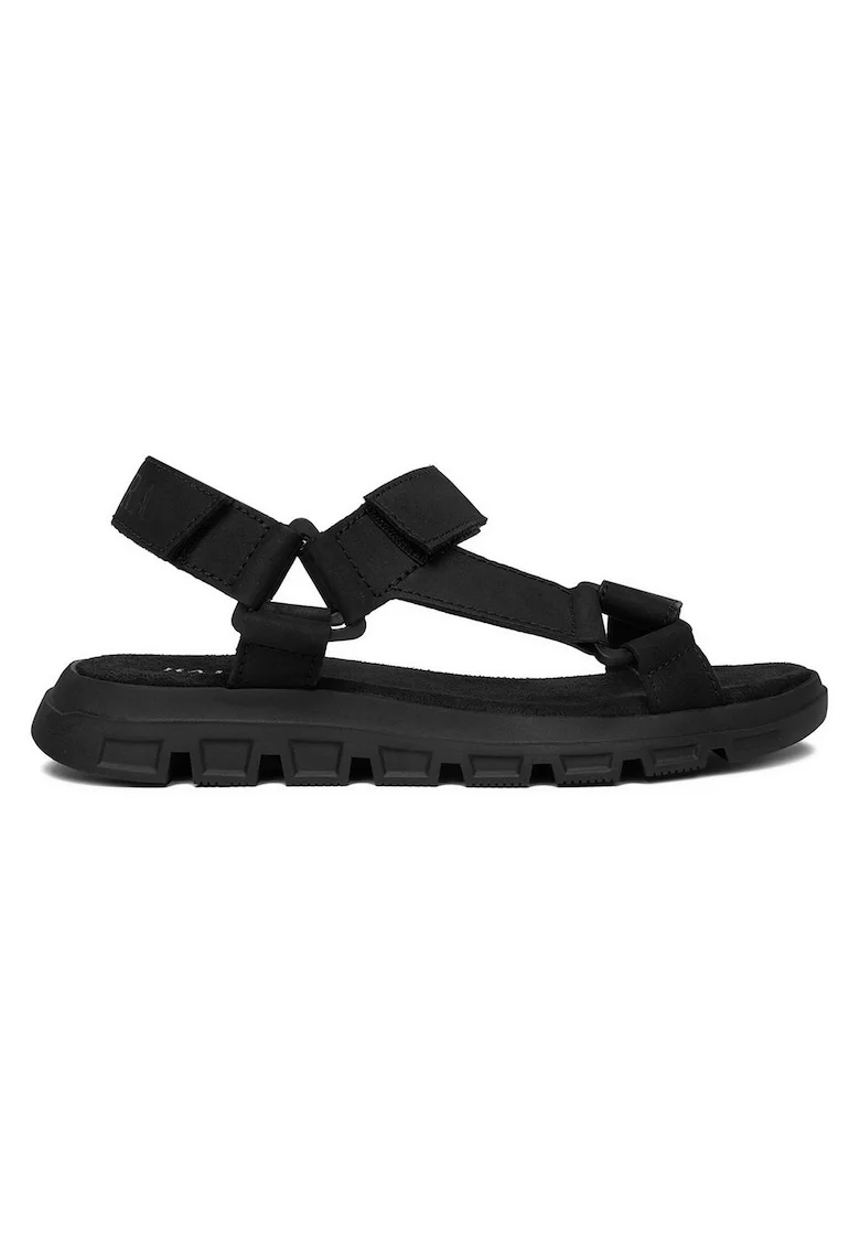 Sandale barbati  piele naturala, negru, sistem inchidere Velcro,