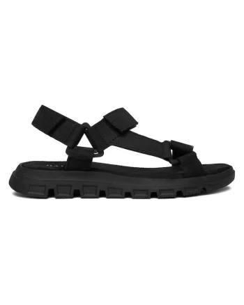 Sandale barbati  piele naturala, negru, sistem inchidere Velcro,