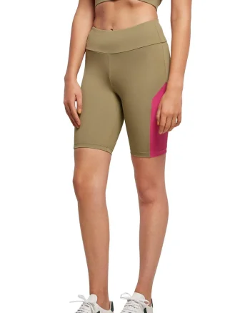 Colanti scurti cu talie inalta, Roz/Verde sparanghel