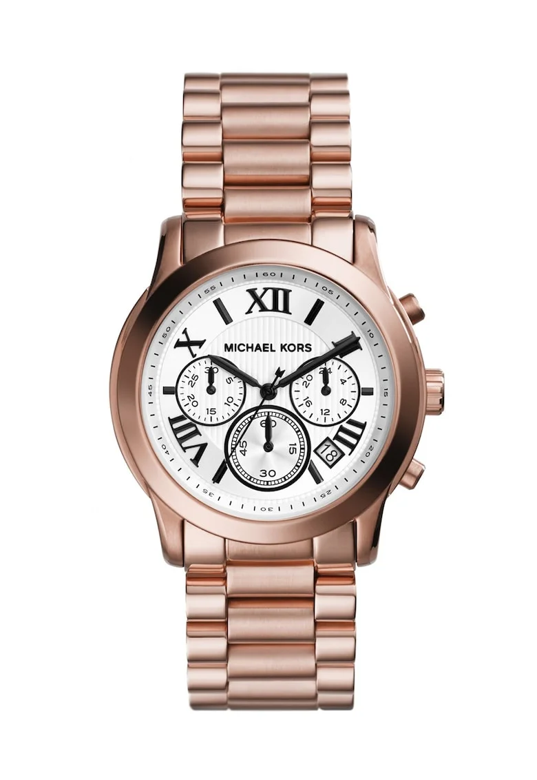 Ceas cronograf auriu rose cu alb, de dama,
