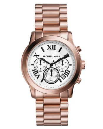 Ceas cronograf auriu rose cu alb, de dama,