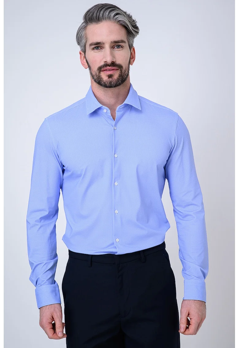 Camasa slim fit cu imprimeu Kenno, Albastru deschis/Albastru