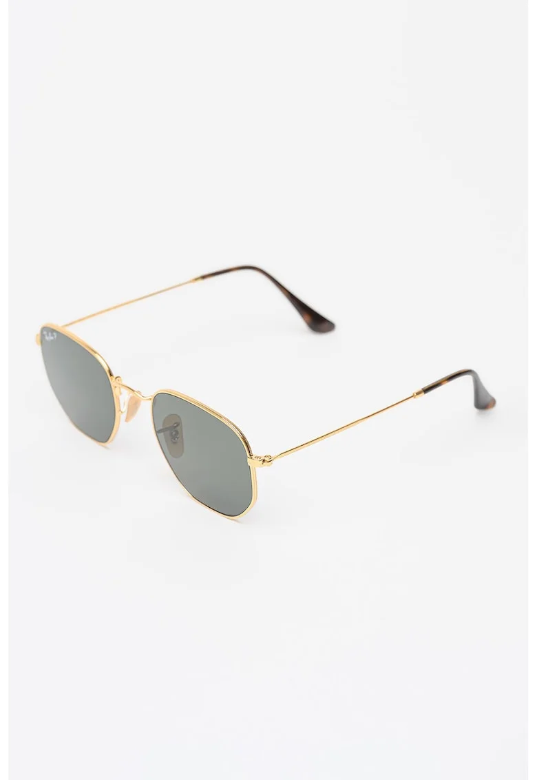 Ochelari de soare unisex cu lentile in degrade - 65569, Auriu/Verde masliniu