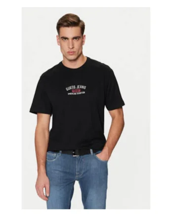 Tricou din bumbac cu imprimeu pe piept 50197, Negru