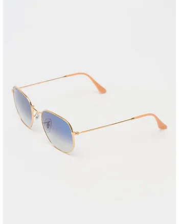 Ochelari de soare unisex cu lentile in degrade - 65569, Auriu/Albastru azur