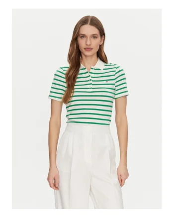 Polo Dama,  bumbac 601743, Alb/Verde