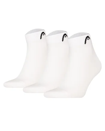 Set de 3 perechi de sosete scurte cu logo si model unisex, Alb