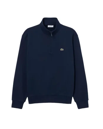 Bluza de trening cu croiala regular-fit si fermoar scurt, Albastru inchis