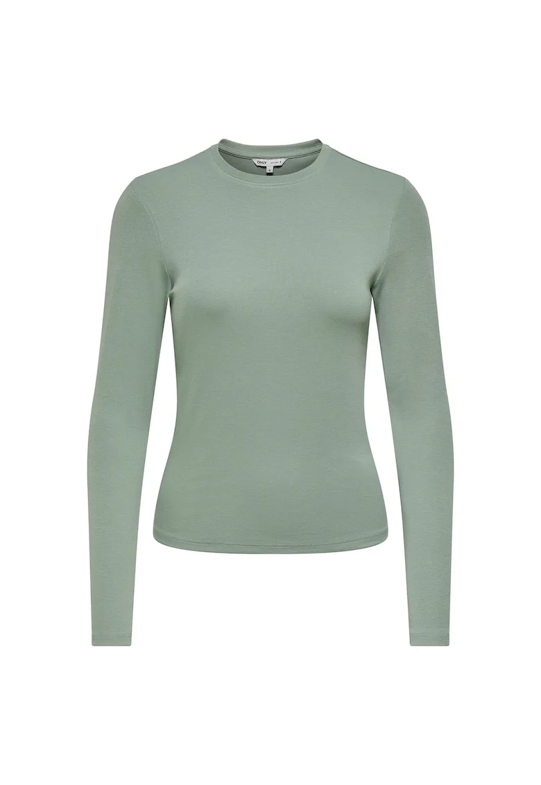 Bluza cambrata cu decolteu la baza gatului, Verde deschis