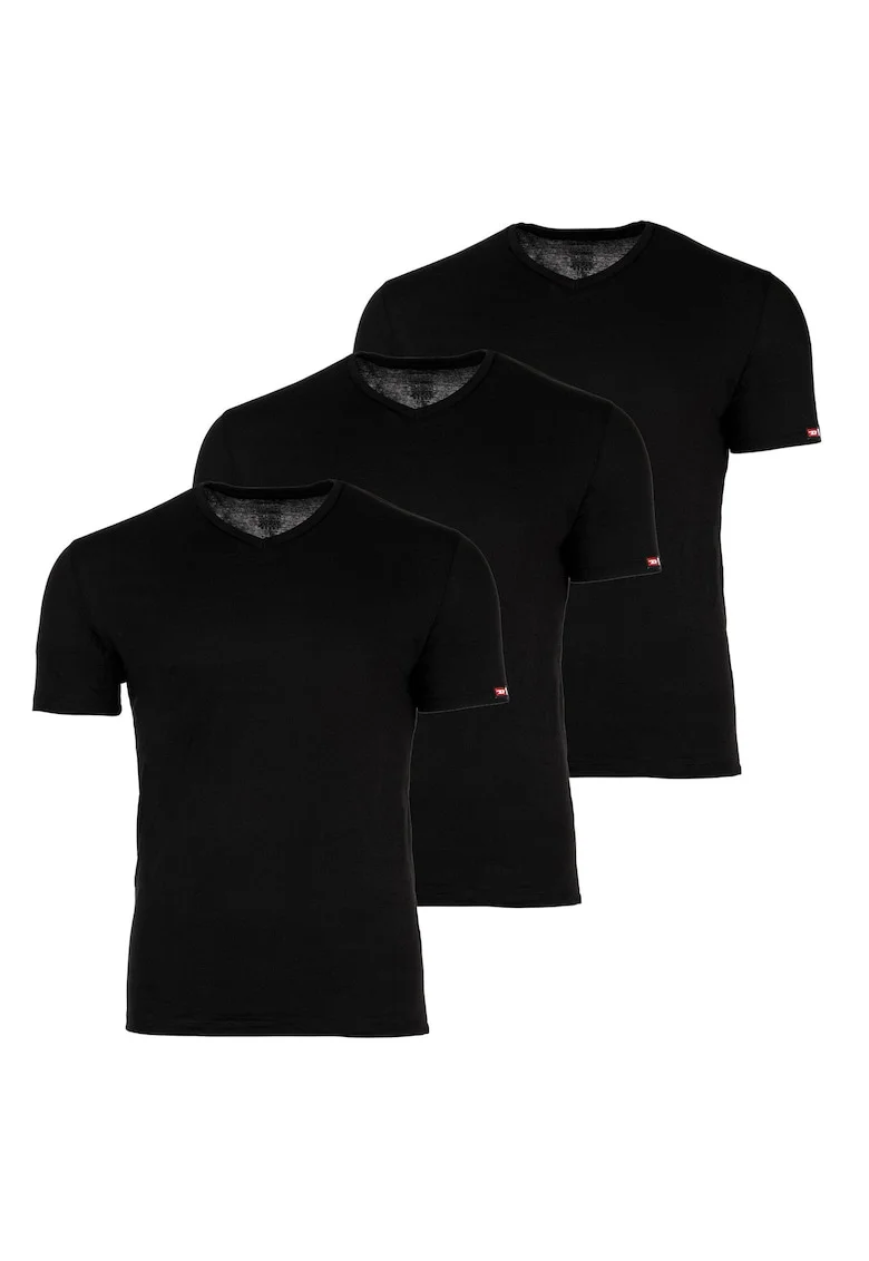 Set de 3 piese de treicouri cu decolteu in V Michael D-Core, Negru