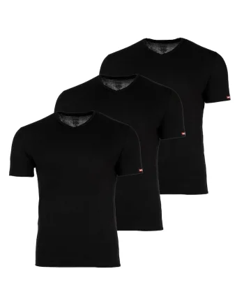 Set de 3 piese de treicouri cu decolteu in V Michael D-Core, Negru