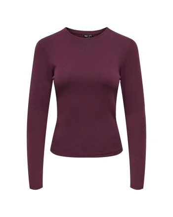 Bluza cambrata cu decolteu la baza gatului, Rosu inchis