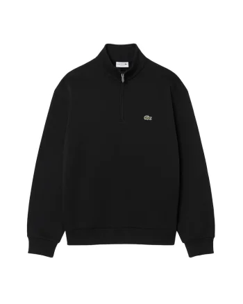 Bluza de trening cu croiala regular-fit si fermoar scurt, Negru
