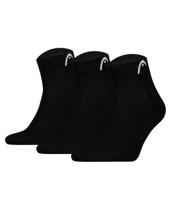 Set de 3 perechi de sosete scurte cu logo si model unisex, Negru