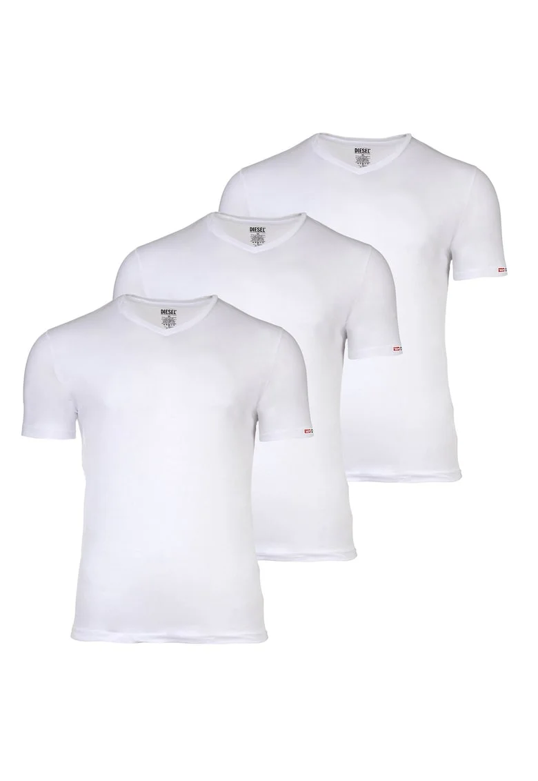 Set de 3 piese de treicouri cu decolteu in V Michael D-Core, Alb