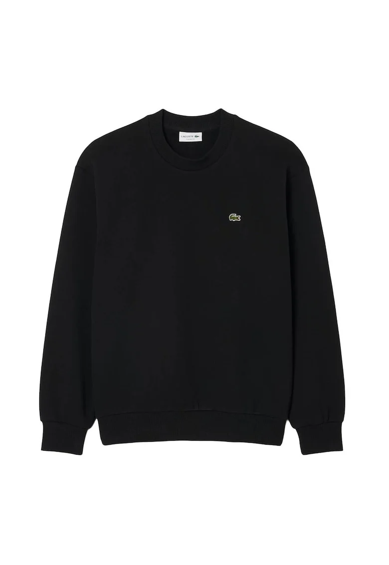 Bluza de trening cu croiala regular-fit si decolteu la baza gatului, Negru