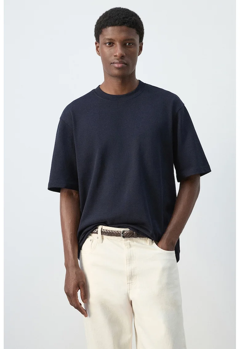 Tricou lejer din bumbac, Albastru ultramarin