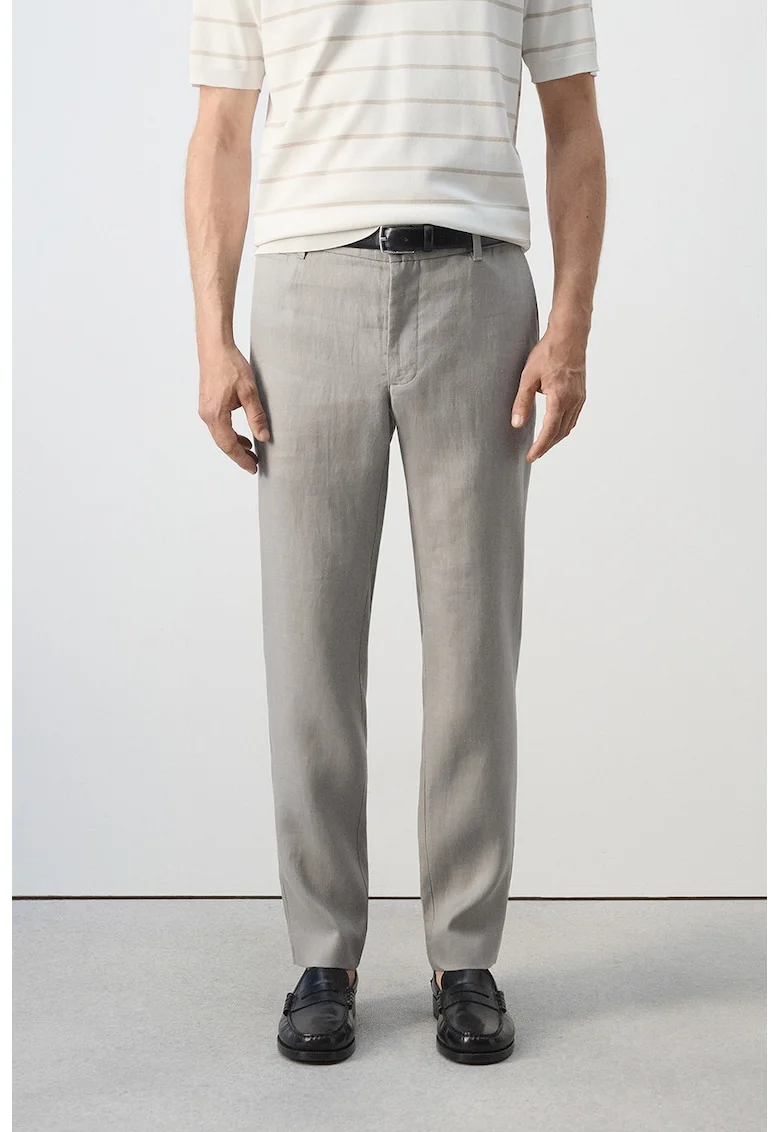 Pantaloni slim fit de in, Gri deschis