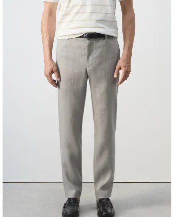 Pantaloni slim fit de in, Gri deschis
