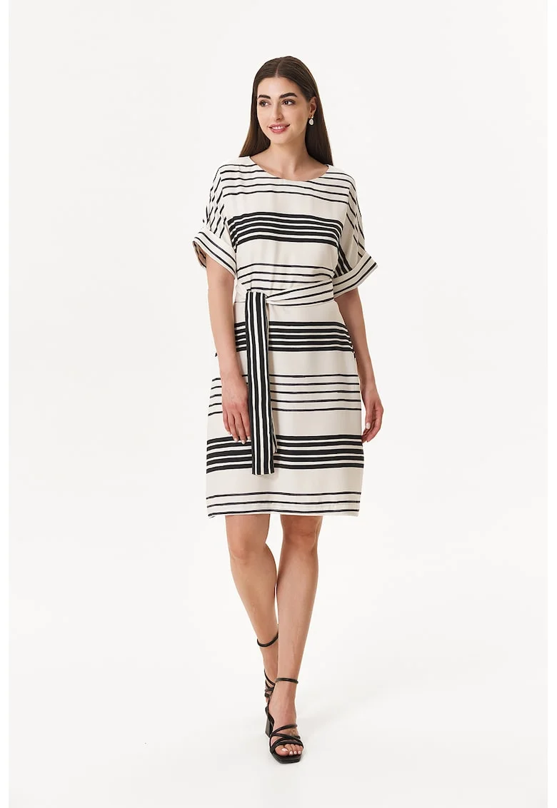 Rochie lejera Roll Up your Sleeves, Alb/Negru