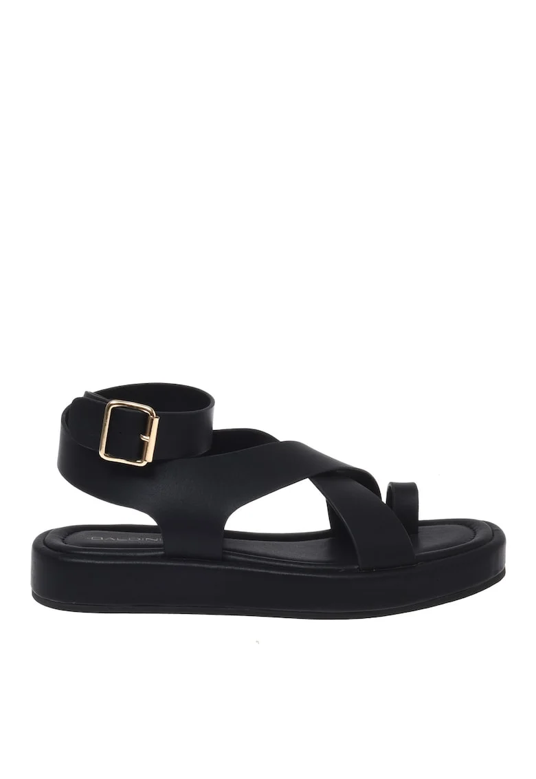 Sandale din piele cu bretele incrucisate Nappa, Negru