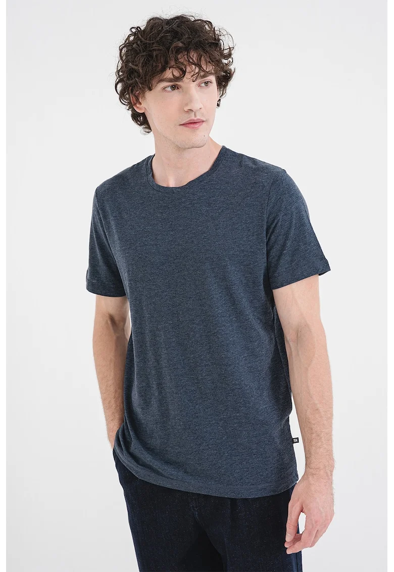 Tricou cu decolteu rotund, Albastru ultramarin