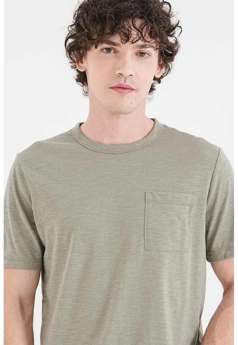 Tricou cu buzunar pe piept, Verde deschis