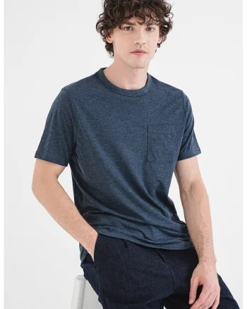 Tricou cu buzunar pe piept, Albastru ultramarin