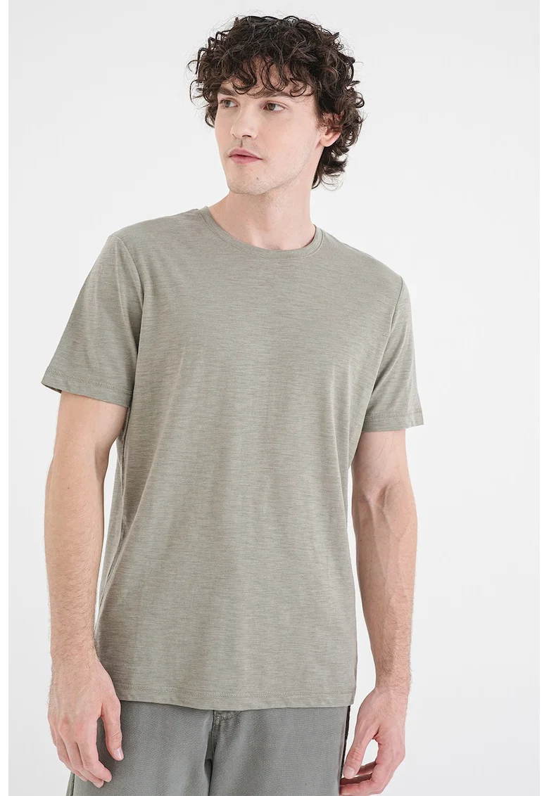 Tricou cu decolteu rotund, Verde deschis