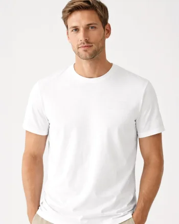 Tricou uni din bumbac, Comfort Fit, barbati,  T-Indu, alb,