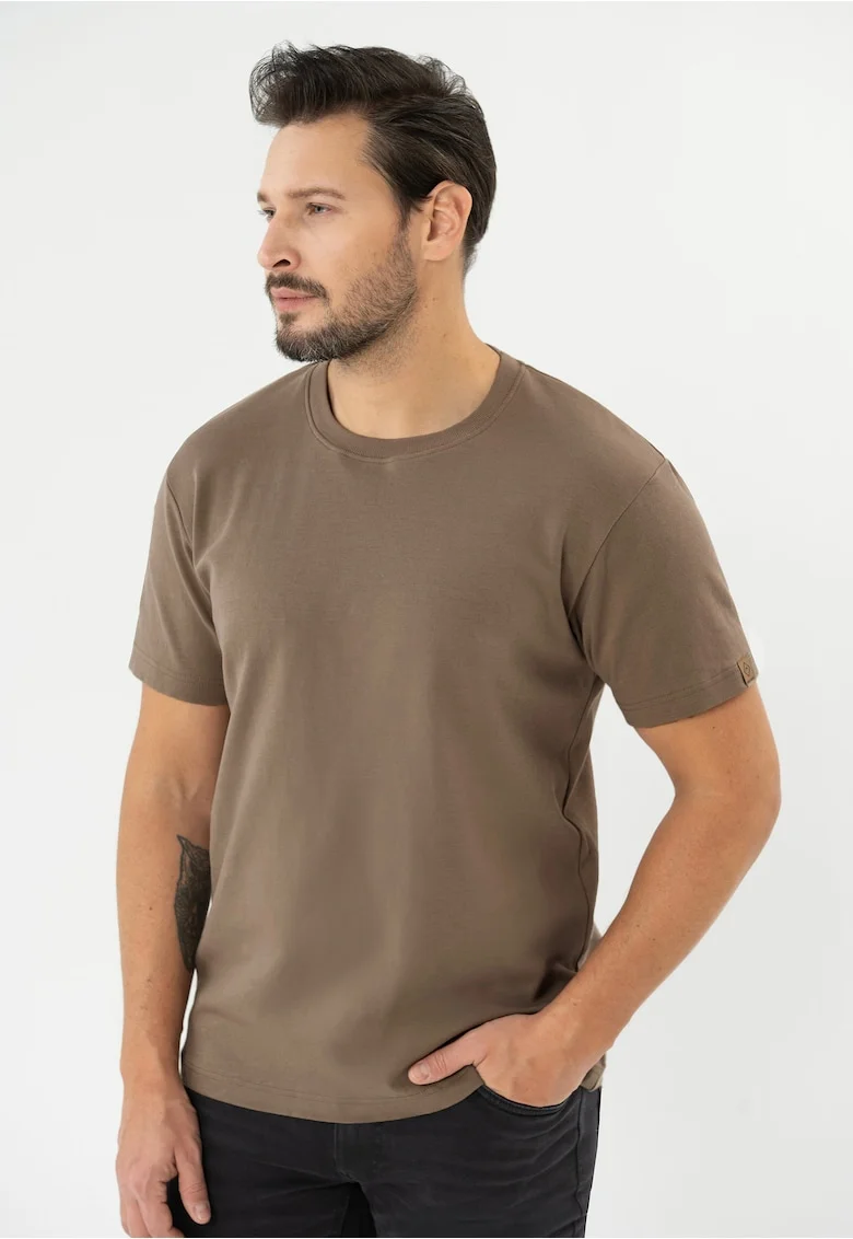 Tricou uni din bumbac, Comfort Fit,  T-Bas, bej, XXL