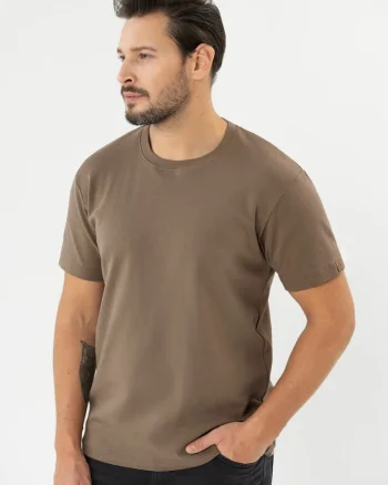 Tricou uni din bumbac, Comfort Fit,  T-Bas, bej, XXL