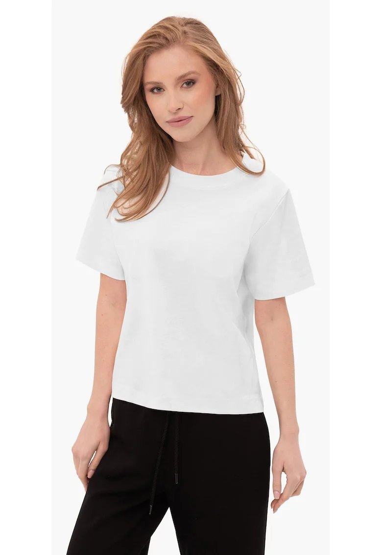 Tricou supradimensionat din bumbac, dama, uni,  T-Leni, alb, Alb
