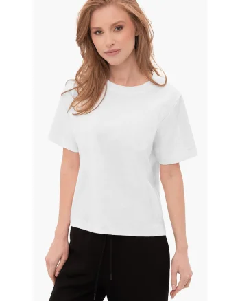 Tricou supradimensionat din bumbac, dama, uni,  T-Leni, alb, Alb