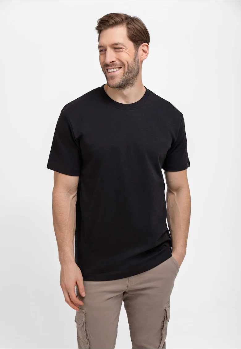 Tricou uni din bumbac, Comfort Fit,  T-Bas, negru,