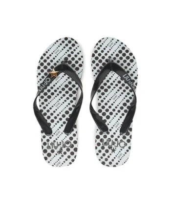 Slapi  model Sn.Wh/Rig.Pois Nero, pentru femei