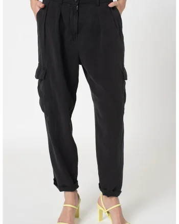 Pantaloni cargo din amestec de lyocell, Gri antracit