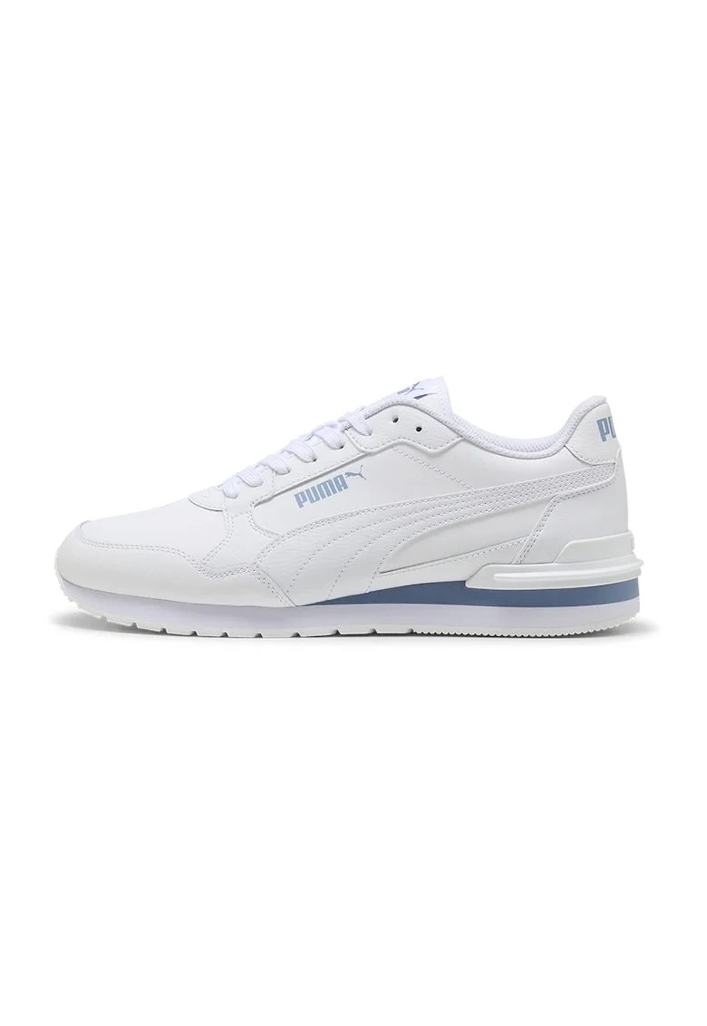 Pantofi sport ST Runner v4 de piele si piele ecologica, Alb/Albastru prafuit