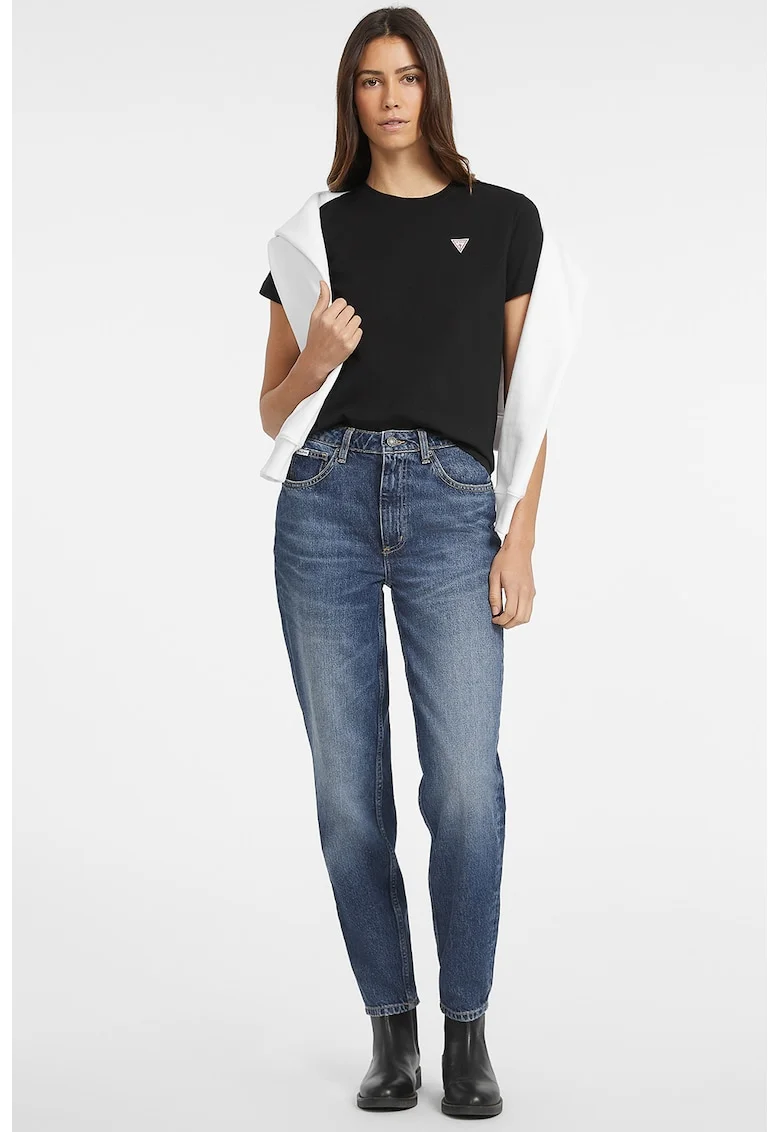 Tricou regular fit cu aplicatie logo discreta