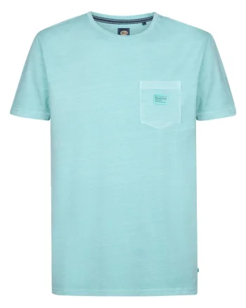 Tricou barbati  albastru bumbac, Turcoaz