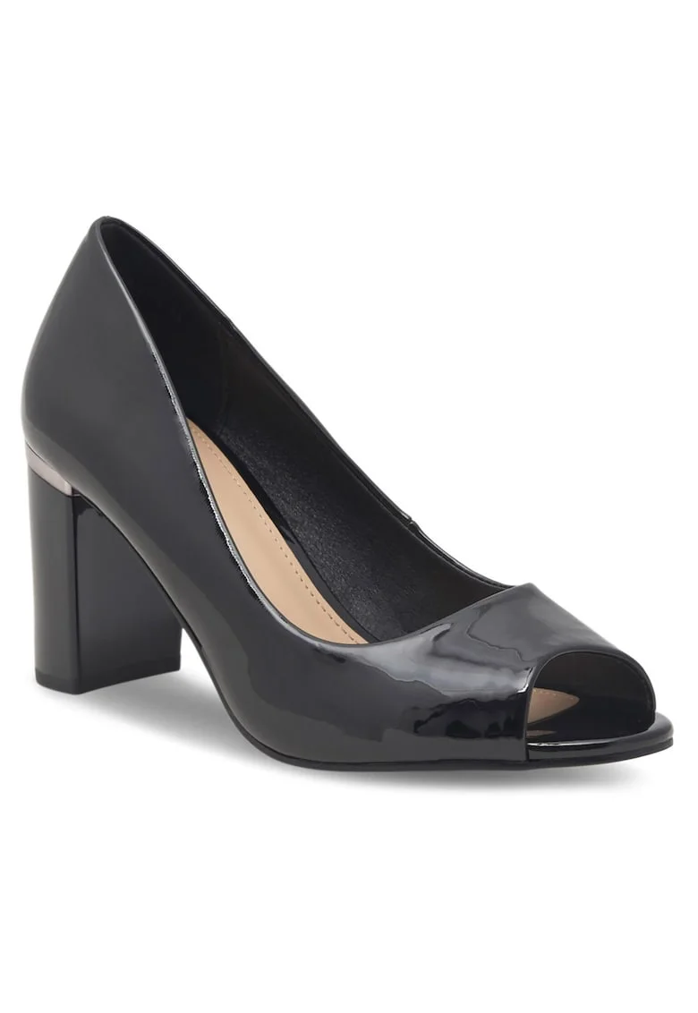Pantofi  piele ecologică, negru, Negru