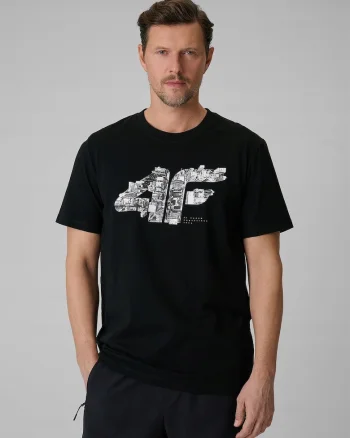 Tricou  negru, imprimeu, Negru