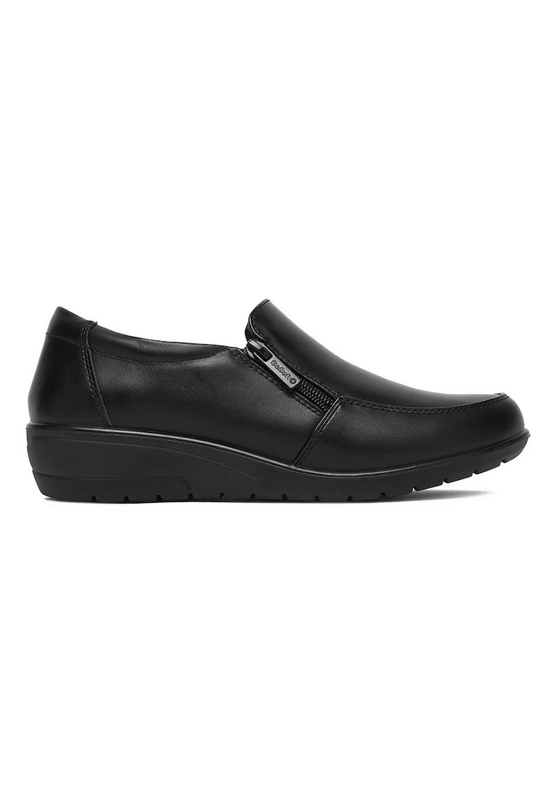 Mocasini dama,  textil, negru, Negru