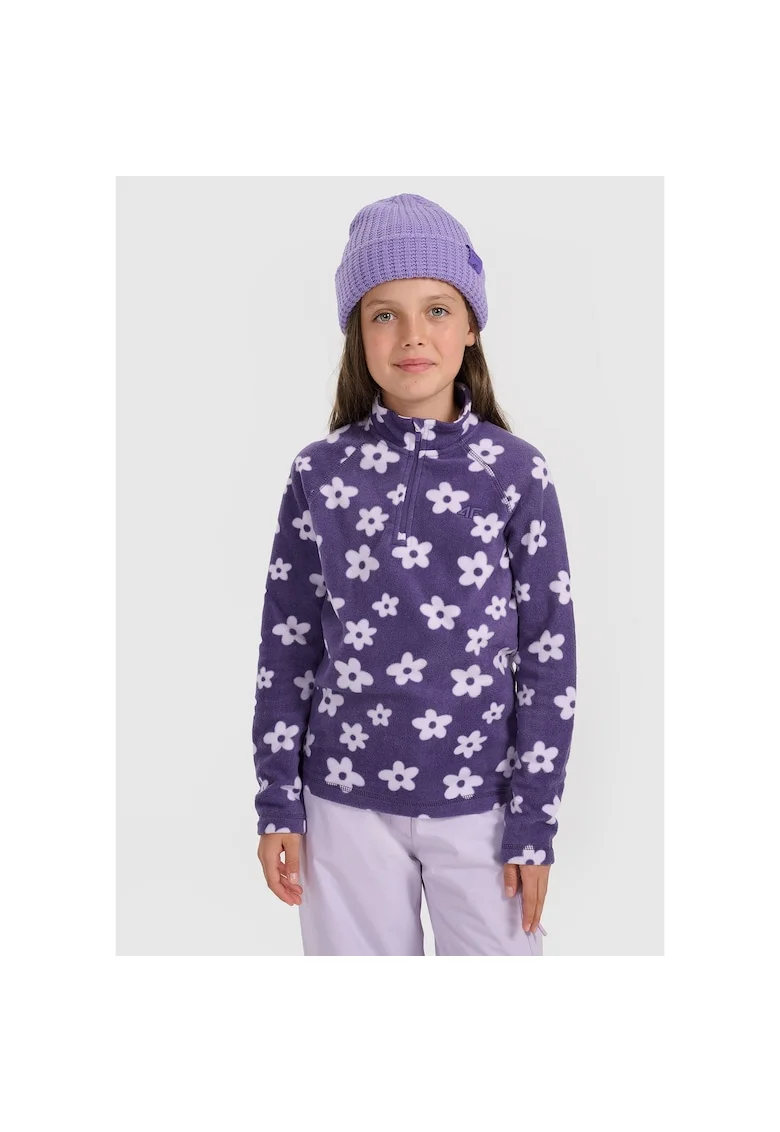 Bluza sport de fete, Alb/Violet