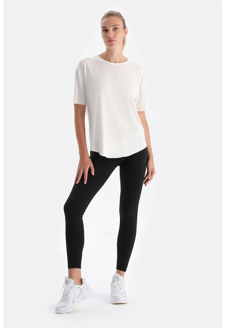 Colanti crop cu talie inalta, Negru