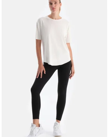 Colanti crop cu talie inalta, Negru