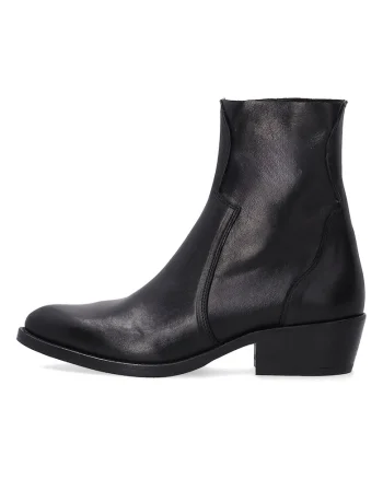 Botine de piele cu toc cubanez