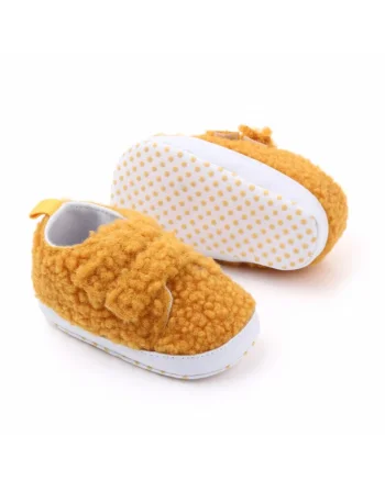 Tenisi  Model Ciufolici, Casual, Textil, Fete, Velcro, Galben Mustar, 3-6 luni,
