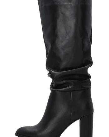 Cizme din piele cu aspect incretit